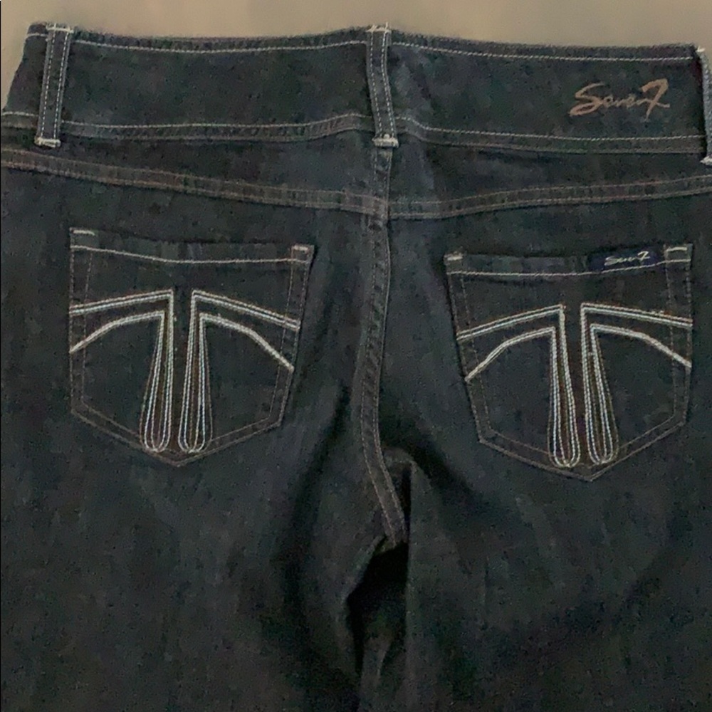 Seven7 Hipster Flare Leg Embroidered Pocket Jeans!